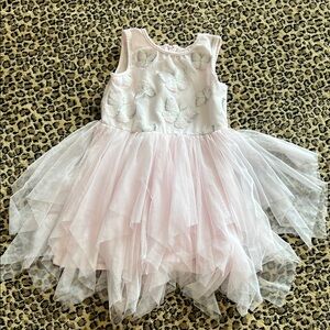Pippa & Julie Girls Size 6 Pink Butterfly Tulle Dress